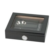 Humidor-Set Carbon-Design Glasdeckel  für ca. 15...