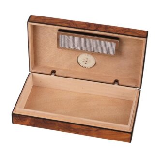 Mini Zigarren-Humidor Wurzelholzdekor matt für ca. 4 Zig.