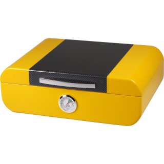 Humidor gelb/carbon glänzend für ca. 25 Zigarren