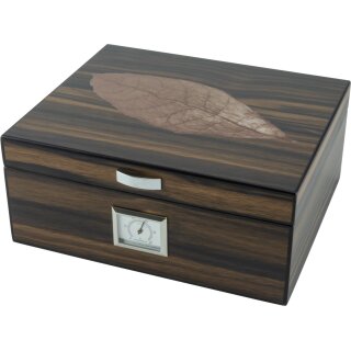 Humidor mit Dekor Blatt für ca. 25 Zigarren