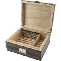 Humidor mit Dekor Blatt für ca. 25 Zigarren