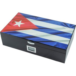 Humidor Cuba Flag glänzend für ca. 30-40 Zigarren