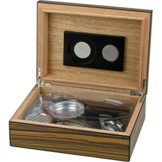 Humidor-Set  Zebra Finish matt  für ca. 25 Zigarren
