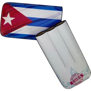 Cigarrenetui Cuba Flag Lederoptik 3er