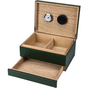 Humidor Lederimitat grün