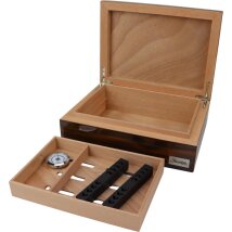 PASSATORE Humidor schwarz/Sandelholz glänzend,20-30 Zigarren