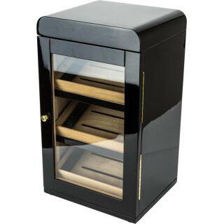 Humidor-Schrank schwarz glänzend, Glastüre, ca.100-120 Zig.